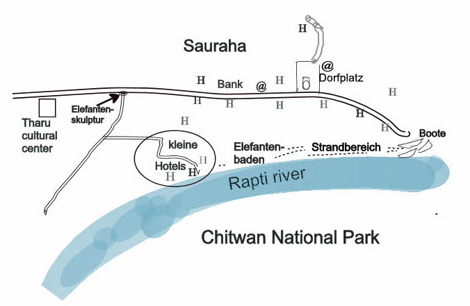Chitwas Karte Sauraha gro